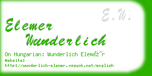 elemer wunderlich business card